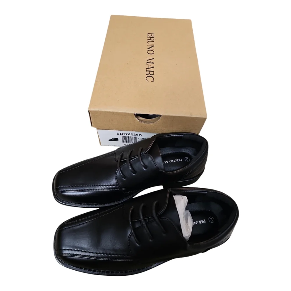 Bruno Marc Boy's Black Classic Oxfords Dress Shoes NIB Various Sizes